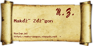 Makó Zágon névjegykártya